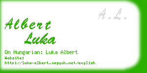 albert luka business card